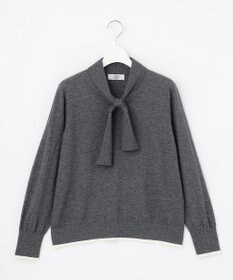 J.PRESS LADIES S 【一枚で着映え】WORSTED WOOL BLEND ボウタイデザイン ニット