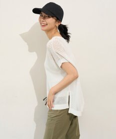 UNFILO L メッシュ ハーフスリーブ ニット