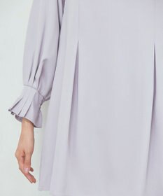 Tiaclasse 【洗える】プリーツパフ袖チュニックブラウス