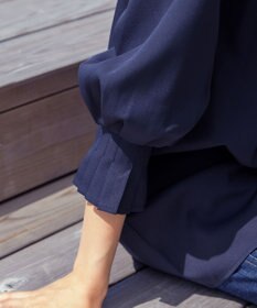 Tiaclasse 【洗える】プリーツパフ袖チュニックブラウス