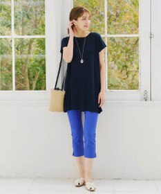 Tiaclasse 【洗える】フレンチスリーブニットチュニック