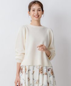 組曲 【8色展開・前後着用可】ウールカシミヤミックス パフスリーブ ニット
