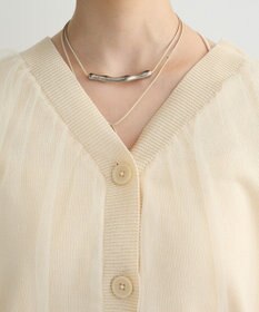 Green Parks チュールドッキングＶネックニットカーディガン