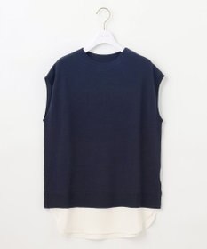 ANY SIS S 【洗える】フレンチスリーブシャツテール ニット