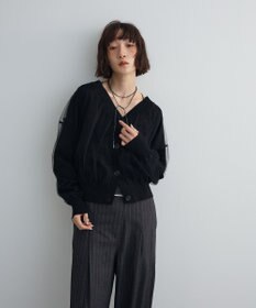 Green Parks チュールドッキングＶネックニットカーディガン