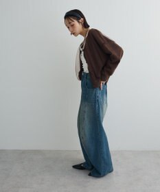 Green Parks チュールドッキングＶネックニットカーディガン