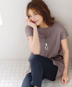 Tiaclasse 【洗える】フレンチスリーブニットチュニック