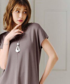 Tiaclasse 【洗える】フレンチスリーブニットチュニック