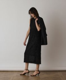 GRACE CONTINENTAL フェザー刺繍コンビワンピース