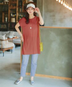 Tiaclasse 【洗える】フレンチスリーブニットチュニック