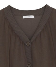 Green Parks チュールドッキングＶネックニットカーディガン