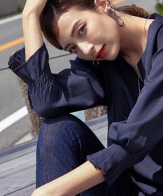 Tiaclasse 【洗える】プリーツパフ袖チュニックブラウス