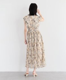 YECCA VECCA ぼかし柄プリーツワンピース