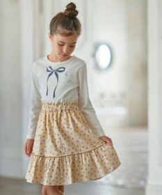 組曲 KIDS 【110-140cm】リボンアート Tシャツ