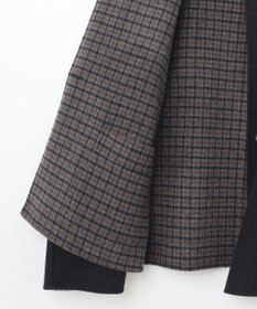 J.PRESS LADIES S 【リバーシブル】ウールナイロン リバーチェック ノーカラー ショートコート