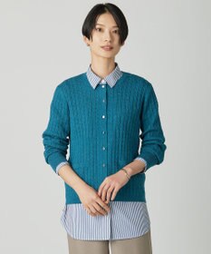J.PRESS LADIES KNIT BASIC クルーネック カーディガン エメラルド系