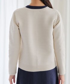 Tiaclasse 【洗える】ボーダー編みニットカーディガン