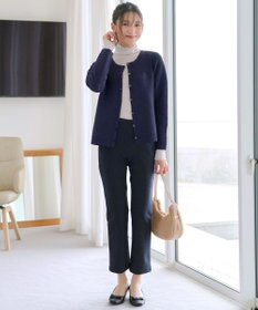 Tiaclasse 【洗える】ボーダー編みニットカーディガン