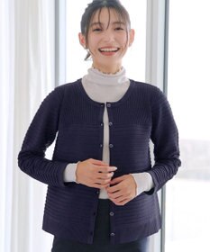 Tiaclasse 【洗える】ボーダー編みニットカーディガン