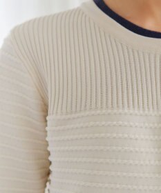 Tiaclasse 【洗える】ボーダー編みニットカーディガン