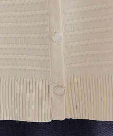 Tiaclasse 【洗える】ボーダー編みニットカーディガン