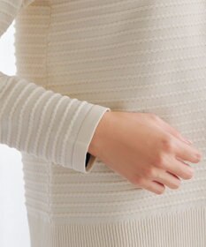 Tiaclasse 【洗える】ボーダー編みニットカーディガン