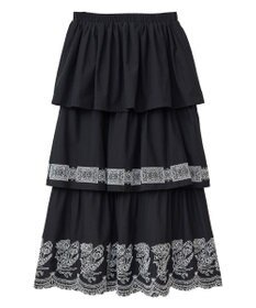 Green Parks ■ＥＳＣＡＲ　バイカラー刺繍ティアードスカート