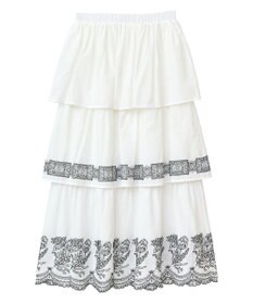 Green Parks ■ＥＳＣＡＲ　バイカラー刺繍ティアードスカート