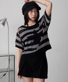 WEGO オフショルメッシュニット（S）