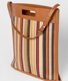 Paul Smith シグネチャーストライプラフィア ハンドバッグ