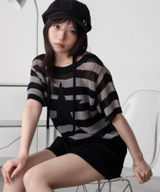 WEGO オフショルメッシュニット（S）