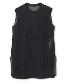 BEIGE， 【洗える】ALOE / コットンメッシュオーガンジーノースリーブニット