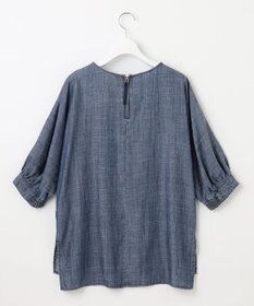 自由区 【洗える・XSサイズあり】テンセルリネンデニム  ブラウス