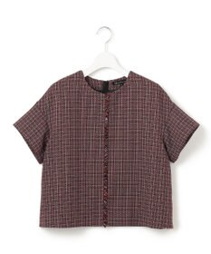 23区 【洗える】ツイーディーカラーミックス ハーフスリーブ ブラウス