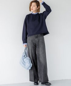 23区 【WEB＆一部店舗限定】クリアコットンテリー ストライプフリル スウェット