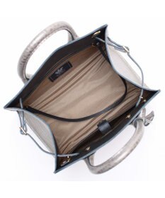 A.D.M.J. 【牛革】クロコ型押しサイドバックルトート25cm(ショルダーストラップ付)