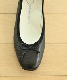 nouvelleRobe Oū 【本革・高反発】Square スクエアトゥ 型押しバレエシューズ
