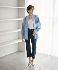 #Newans 【洗濯機可能/シワになりにくい】パネルフリルシャツ