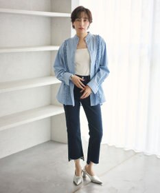 #Newans 【洗濯機可能/シワになりにくい】パネルフリルシャツ