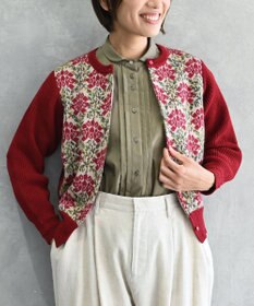 muuc 〈うっとり柔らか上質な極細繊維〉〈前身頃は希少なモヘアとシルク×後ろ身頃はウール100%〉フラワージャカード カーディガン