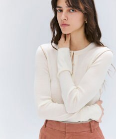 BEIGE， 【洗える・GISELe 10月号掲載】FORD / ウール配色メローヘンリーネックカットソー