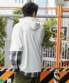 WEGO チェックレイヤードパーカー