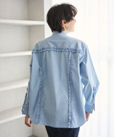 #Newans 【洗濯機可能/シワになりにくい】パネルフリルシャツ