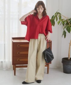 WEGO 【ANGIE VINTAGE】キャンブリックボイルオーバー半袖シャツ