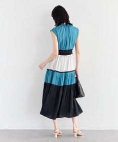 YECCA VECCA マルチカラーシャーリングワンピース