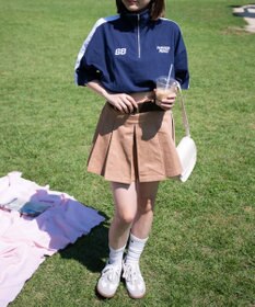 WEGO 刺繍ハーフジップT