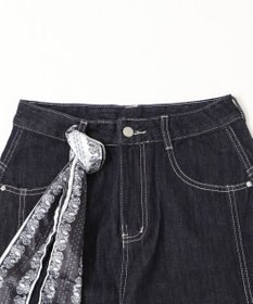 WEGO バンダナ付きリジットワイドデニム