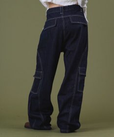 WEGO バンダナ付きリジットワイドデニム