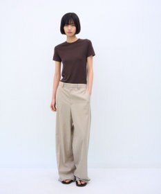 ATON WOOL SILK TWILL | タックレスワイドパンツ