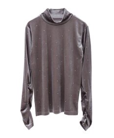 Green Parks ラインストーンハイネックトップス